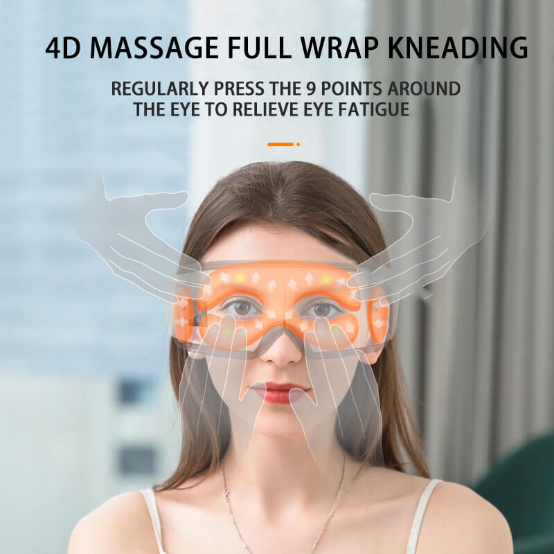 4D Smart Airbag Vibration Eye Massager for Dark Circles Eye Care Heating Bluetooth Music Relieves Fatigue Rechargeable Eye Care Machine with 5 Modes Relax and Reduce Eye Strain