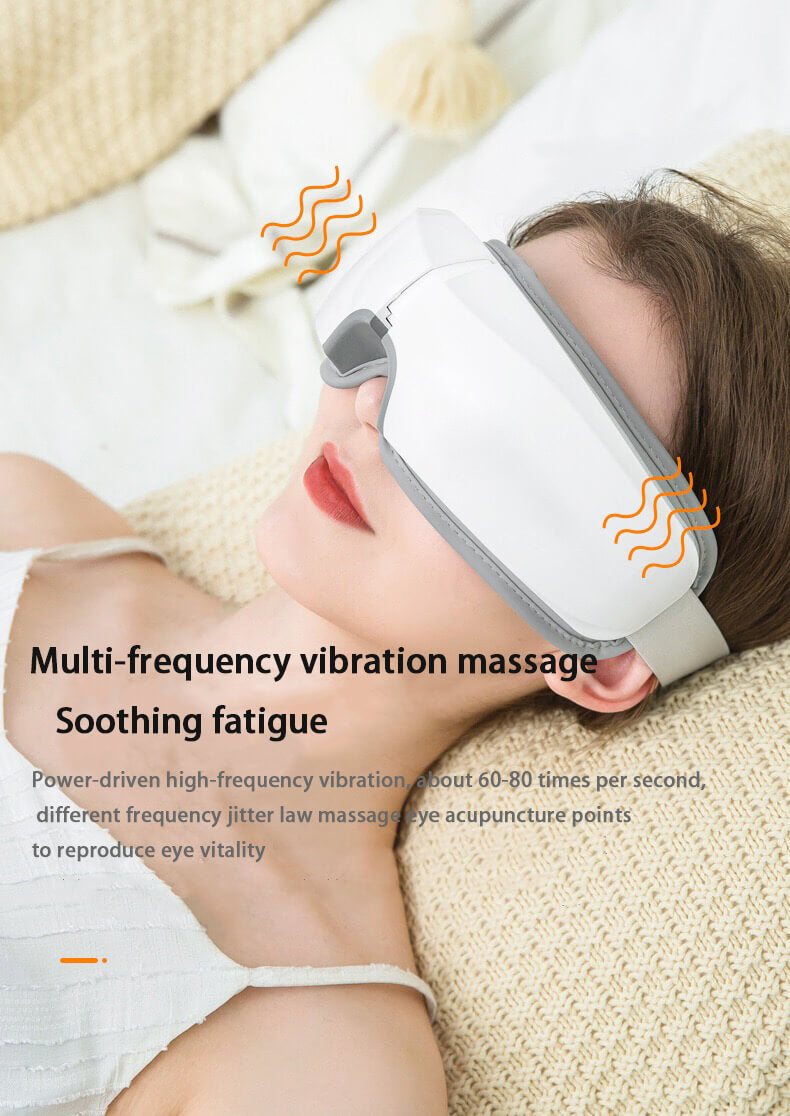 4D Smart Airbag Vibration Eye Massager for Dark Circles Eye Care Heating Bluetooth Music Relieves Fatigue Rechargeable Eye Care Machine with 5 Modes Relax and Reduce Eye Strain