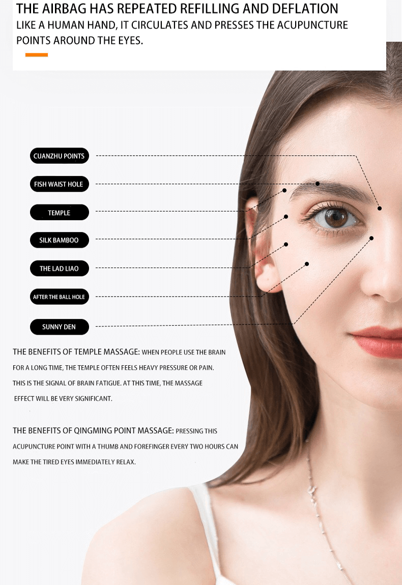 4D Smart Airbag Vibration Eye Massager for Dark Circles Eye Care Heating Bluetooth Music Relieves Fatigue Rechargeable Eye Care Machine with 5 Modes Relax and Reduce Eye Strain