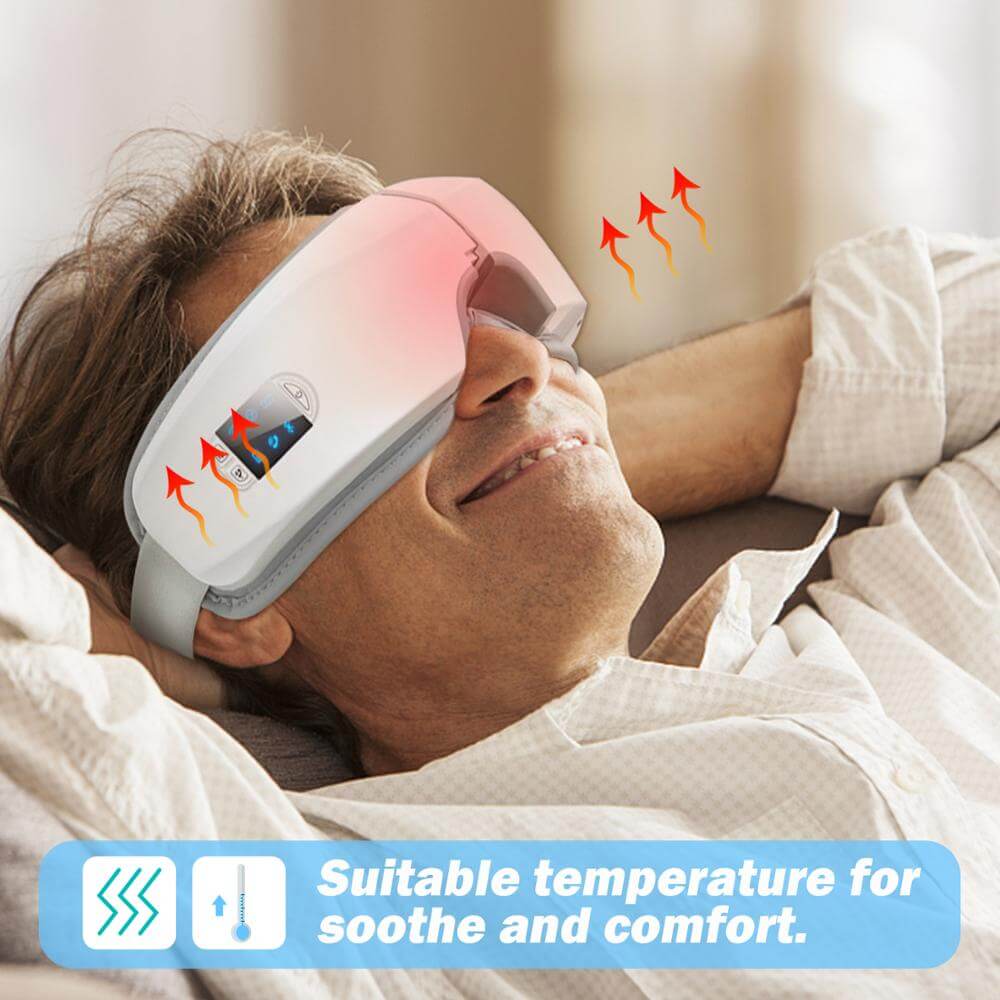 4D Smart Airbag Vibration Eye Massager for Dark Circles Eye Care Heating Bluetooth Music Relieves Fatigue Rechargeable Eye Care Machine with 5 Modes Relax and Reduce Eye Strain